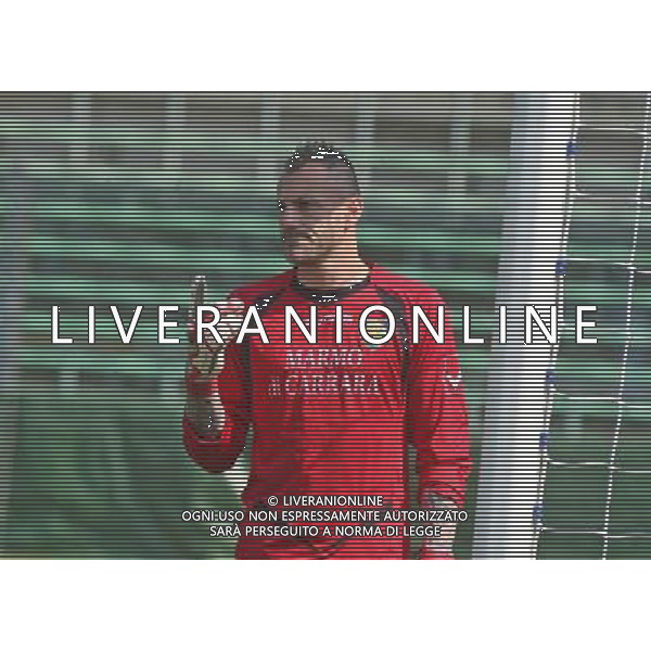 nella foto ALEX CALDERONI ,ph.moro/ALDO LIVERANI ALBINO LEFFE CARRARESE LEGA PRO 13-04-2014