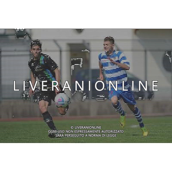 Busto Arsizio (VA) 13-04-2014 Stadio Carlo Speroni Campionato Lega PRO Prima Divisione girone A - 28Â° giornata Pro Patria - FeralpiSalo\' nella foto Cristian Dell\'Orco (FeralpiSalo\') a SX e Diego Mella (Pro Patria) foto Roberto Garavaglia - ag. Aldo Liverani sas
