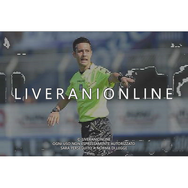 Busto Arsizio (VA) 13-04-2014 Stadio Carlo Speroni Campionato Lega PRO Prima Divisione girone A - 28Â° giornata Pro Patria - FeralpiSalo\' nella foto l\'arbitro Valerio Colarossi di Roma foto Roberto Garavaglia - ag. Aldo Liverani sas