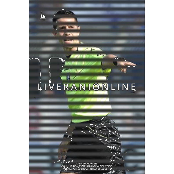 Busto Arsizio (VA) 13-04-2014 Stadio Carlo Speroni Campionato Lega PRO Prima Divisione girone A - 28Â° giornata Pro Patria - FeralpiSalo\' nella foto l\'arbitro Valerio Colarossi di Roma foto Roberto Garavaglia - ag. Aldo Liverani sas