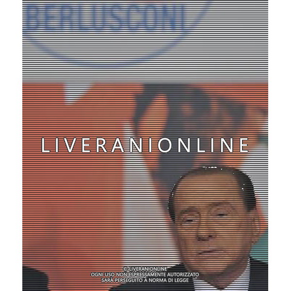 Conferenza Stampa di Sivio Berlusconi per presentare ufficialmente le liste di candidati di Forza Italia alle elezioni europee del 25 maggio presso la sede di Forza Italia in piazza San Lorenzo in Lucina Roma - 17.04.2014 Nella Foto: Silvio Berlusconi ph.Fabrizio Corradetti/Ag. Aldo Liverani s.a.s. 