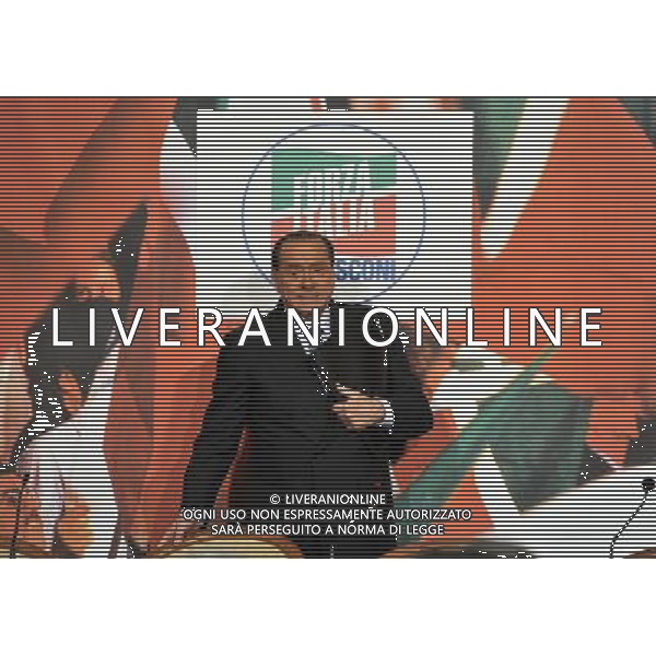 Conferenza Stampa di Sivio Berlusconi per presentare ufficialmente le liste di candidati di Forza Italia alle elezioni europee del 25 maggio presso la sede di Forza Italia in piazza San Lorenzo in Lucina Roma - 17.04.2014 Nella Foto:Silvio Berlusconi ph.Fabrizio Corradetti/Ag. Aldo Liverani s.a.s. 