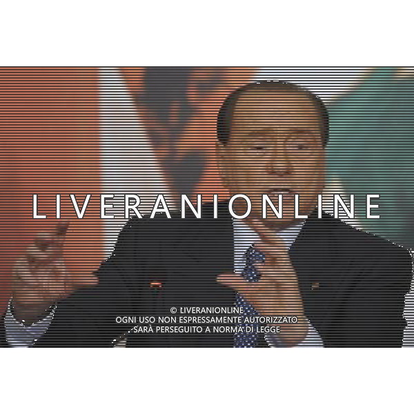 Conferenza Stampa di Sivio Berlusconi per presentare ufficialmente le liste di candidati di Forza Italia alle elezioni europee del 25 maggio presso la sede di Forza Italia in piazza San Lorenzo in Lucina Roma - 17.04.2014 Nella Foto:Silvio Berlusconi ph.Fabrizio Corradetti/Ag. Aldo Liverani s.a.s. 