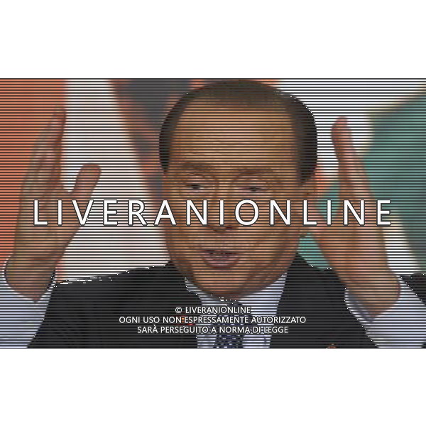 Conferenza Stampa di Sivio Berlusconi per presentare ufficialmente le liste di candidati di Forza Italia alle elezioni europee del 25 maggio presso la sede di Forza Italia in piazza San Lorenzo in Lucina Roma - 17.04.2014 Nella Foto:Silvio Berlusconi ph.Fabrizio Corradetti/Ag. Aldo Liverani s.a.s. 
