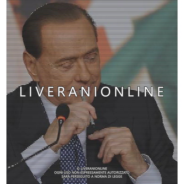 Conferenza Stampa di Sivio Berlusconi per presentare ufficialmente le liste di candidati di Forza Italia alle elezioni europee del 25 maggio presso la sede di Forza Italia in piazza San Lorenzo in Lucina Roma - 17.04.2014 Nella Foto:Silvio Berlusconi ph.Fabrizio Corradetti/Ag. Aldo Liverani s.a.s. 
