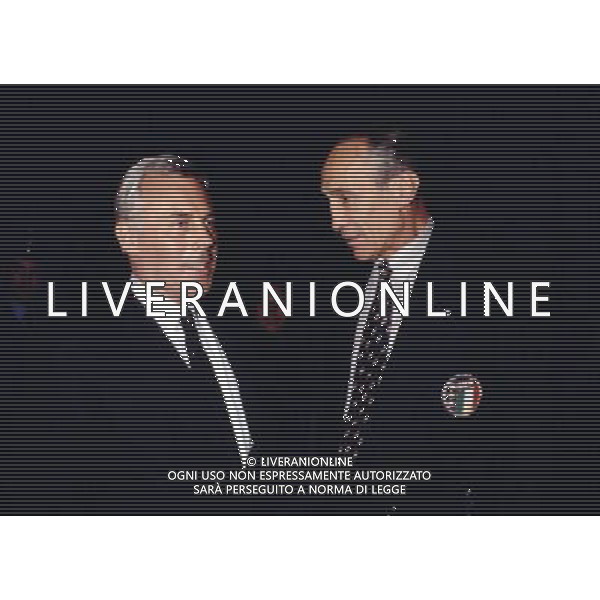 ANNO 1985 NELLA FOTO: GIORGIO ARMANI E ENZO BEARZOT PH ARCHIVIO GIOVANNI LIVERANI-DFP / AGENZIA ALDO LIVERANI 