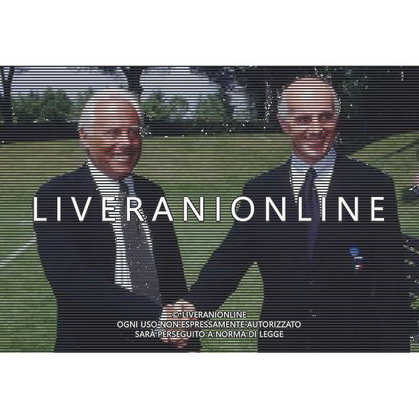 ANNO 1994 NELLA FOTO: GIORGIO ARMANI E ARRIGO SACCHI PH ARCHIVIO GIOVANNI LIVERANI-DFP / AGENZIA ALDO LIVERANI 