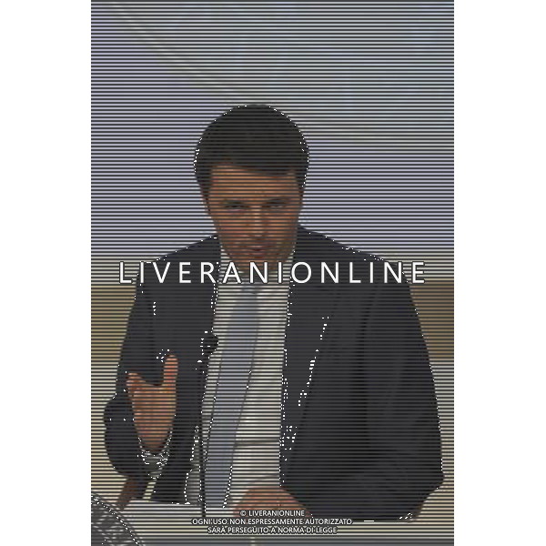 Roma - 18/04/2014 - Palazzo Chigi - Conferenza stampa dopo il Consiglio dei Ministri - nella foto: Matteo Renzi /Ph. Fabrizio Corradetti - Ag. Aldo Liverani sas