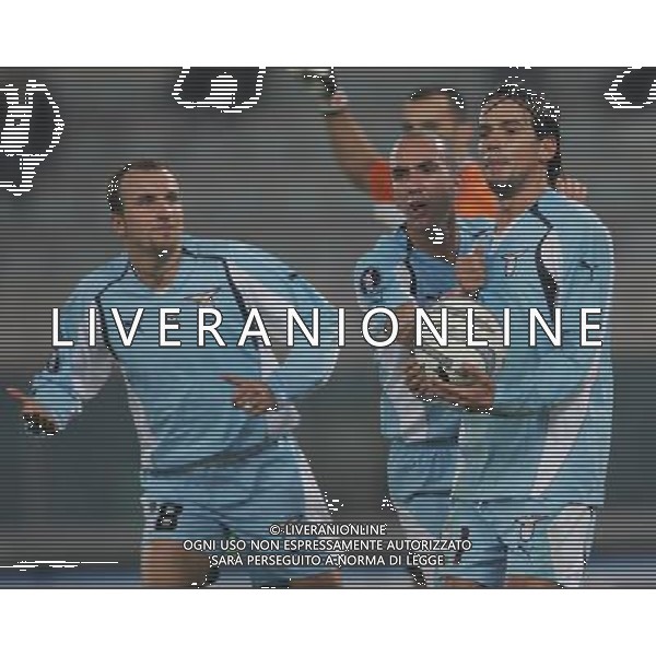 Roma 25 novembre 2004 Coppa Uefa Lazio-Partizan Belgrado nella foto: Simone Inzaghi,Paolo Di Canio e Tommaso Rocchi foto andry / ag.aldo liverani