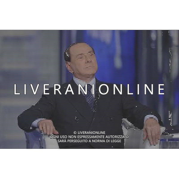 ROMA 24-04-2014 TRASMISSIONE TELEVISIVA PORTA A PORTA OSPITE SILVIO BERLUSCONI NELLA FOTO SILVIO BERLUSCONI FOTO CORRADETTI FABRIZIO-AG ALDO LIVERANI SAS