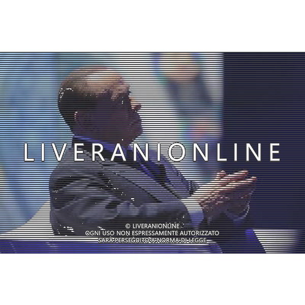 ROMA 24-04-2014 TRASMISSIONE TELEVISIVA PORTA A PORTA OSPITE SILVIO BERLUSCONI NELLA FOTO SILVIO BERLUSCONI FOTO CORRADETTI FABRIZIO-AG ALDO LIVERANI SAS