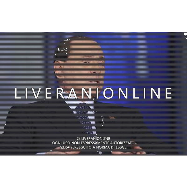 ROMA 24-04-2014 TRASMISSIONE TELEVISIVA PORTA A PORTA OSPITE SILVIO BERLUSCONI NELLA FOTO SILVIO BERLUSCONI FOTO CORRADETTI FABRIZIO-AG ALDO LIVERANI SAS