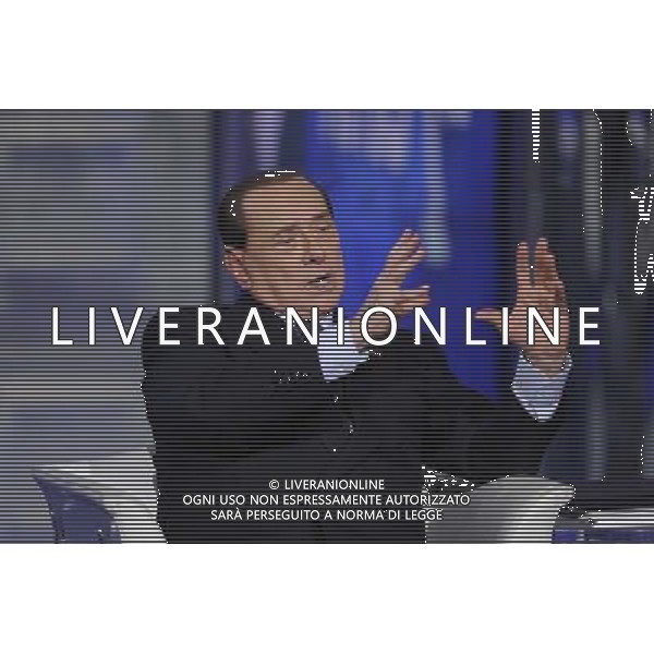 ROMA 24-04-2014 TRASMISSIONE TELEVISIVA PORTA A PORTA OSPITE SILVIO BERLUSCONI NELLA FOTO SILVIO BERLUSCONI FOTO CORRADETTI FABRIZIO-AG ALDO LIVERANI SAS