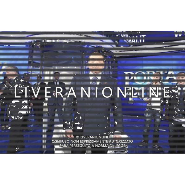 ROMA 24-04-2014 TRASMISSIONE TELEVISIVA PORTA A PORTA OSPITE SILVIO BERLUSCONI NELLA FOTO SILVIO BERLUSCONI FOTO CORRADETTI FABRIZIO-AG ALDO LIVERANI SAS