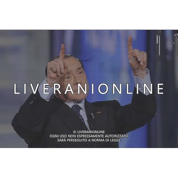 ROMA 24-04-2014 TRASMISSIONE TELEVISIVA PORTA A PORTA OSPITE SILVIO BERLUSCONI NELLA FOTO SILVIO BERLUSCONI FOTO CORRADETTI FABRIZIO-AG ALDO LIVERANI SAS