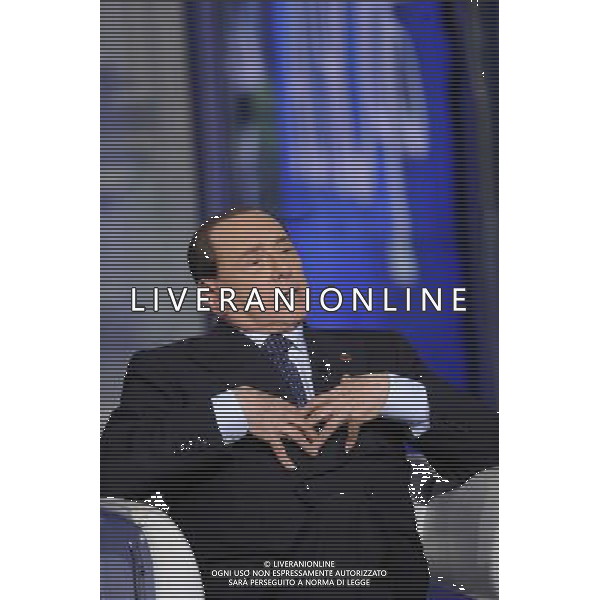 ROMA 24-04-2014 TRASMISSIONE TELEVISIVA PORTA A PORTA OSPITE SILVIO BERLUSCONI NELLA FOTO SILVIO BERLUSCONI FOTO CORRADETTI FABRIZIO-AG ALDO LIVERANI SAS