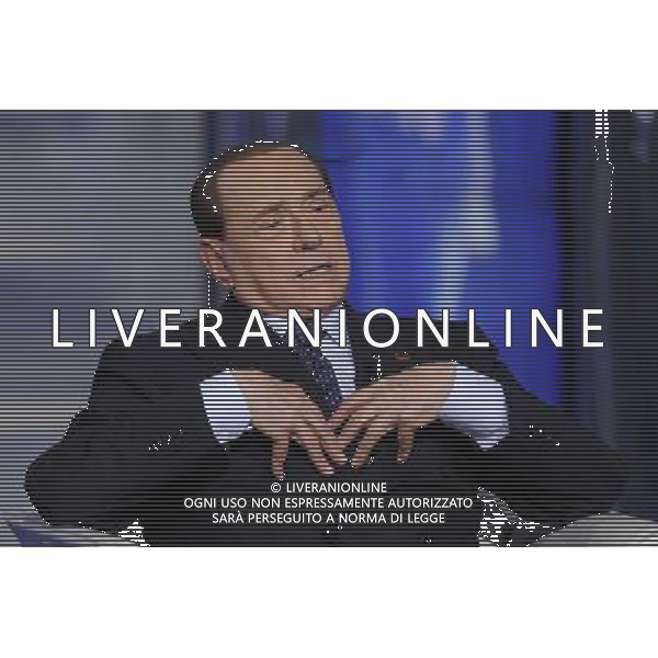 ROMA 24-04-2014 TRASMISSIONE TELEVISIVA PORTA A PORTA OSPITE SILVIO BERLUSCONI NELLA FOTO SILVIO BERLUSCONI FOTO CORRADETTI FABRIZIO-AG ALDO LIVERANI SAS