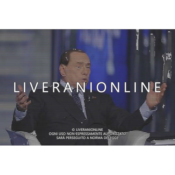 ROMA 24-04-2014 TRASMISSIONE TELEVISIVA PORTA A PORTA OSPITE SILVIO BERLUSCONI NELLA FOTO SILVIO BERLUSCONI FOTO CORRADETTI FABRIZIO-AG ALDO LIVERANI SAS
