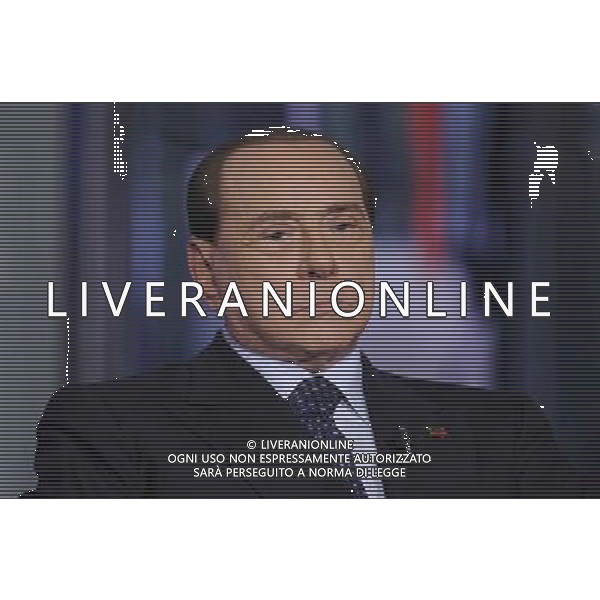 ROMA 24-04-2014 TRASMISSIONE TELEVISIVA PORTA A PORTA OSPITE SILVIO BERLUSCONI NELLA FOTO SILVIO BERLUSCONI FOTO CORRADETTI FABRIZIO-AG ALDO LIVERANI SAS