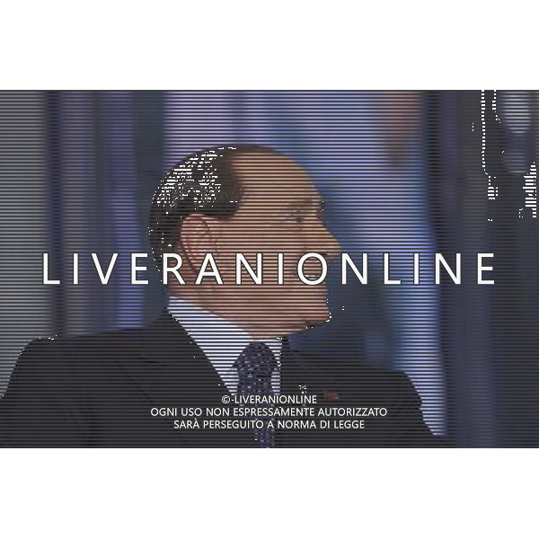 ROMA 24-04-2014 TRASMISSIONE TELEVISIVA PORTA A PORTA OSPITE SILVIO BERLUSCONI NELLA FOTO SILVIO BERLUSCONI FOTO CORRADETTI FABRIZIO-AG ALDO LIVERANI SAS