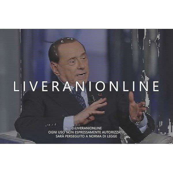 ROMA 24-04-2014 TRASMISSIONE TELEVISIVA PORTA A PORTA OSPITE SILVIO BERLUSCONI NELLA FOTO SILVIO BERLUSCONI FOTO CORRADETTI FABRIZIO-AG ALDO LIVERANI SAS
