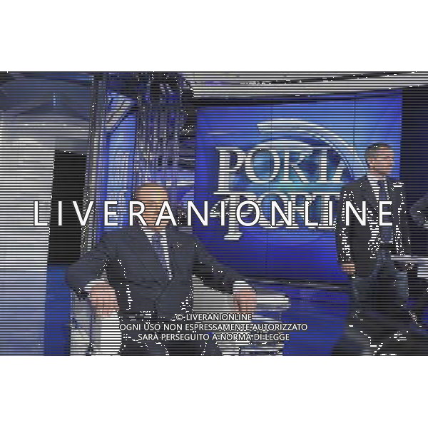 ROMA 24-04-2014 TRASMISSIONE TELEVISIVA PORTA A PORTA OSPITE SILVIO BERLUSCONI NELLA FOTO SILVIO BERLUSCONI FOTO CORRADETTI FABRIZIO-AG ALDO LIVERANI SAS