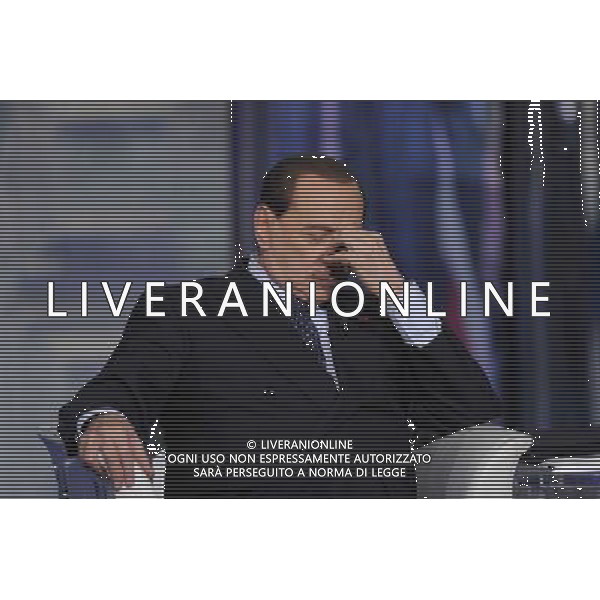 ROMA 24-04-2014 TRASMISSIONE TELEVISIVA PORTA A PORTA OSPITE SILVIO BERLUSCONI NELLA FOTO SILVIO BERLUSCONI FOTO CORRADETTI FABRIZIO-AG ALDO LIVERANI SAS