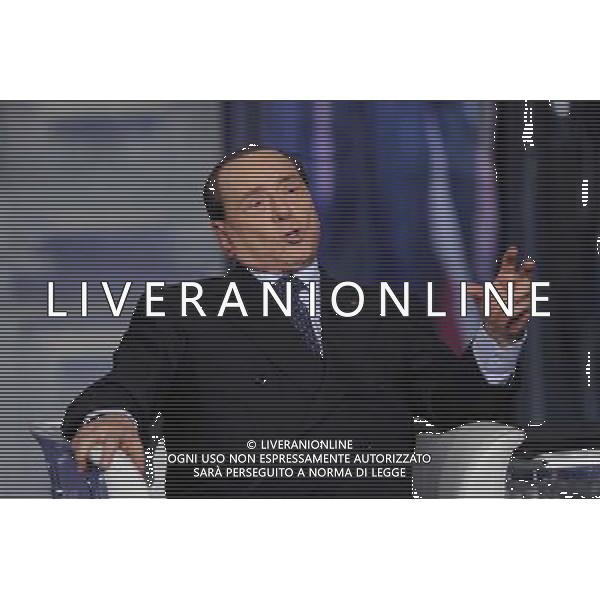 ROMA 24-04-2014 TRASMISSIONE TELEVISIVA PORTA A PORTA OSPITE SILVIO BERLUSCONI NELLA FOTO SILVIO BERLUSCONI FOTO CORRADETTI FABRIZIO-AG ALDO LIVERANI SAS