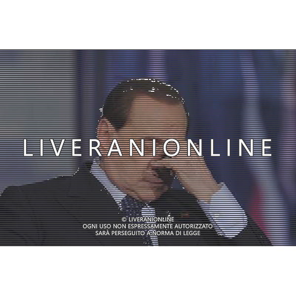 ROMA 24-04-2014 TRASMISSIONE TELEVISIVA PORTA A PORTA OSPITE SILVIO BERLUSCONI NELLA FOTO SILVIO BERLUSCONI FOTO CORRADETTI FABRIZIO-AG ALDO LIVERANI SAS