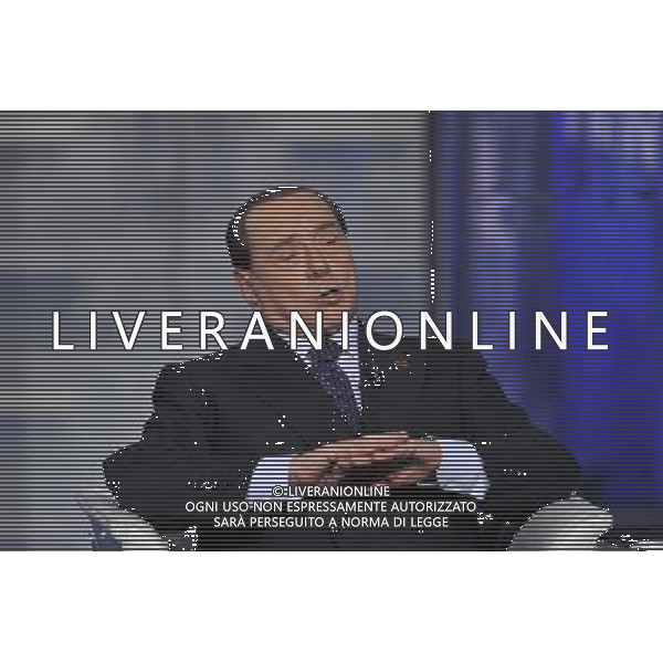 ROMA 24-04-2014 TRASMISSIONE TELEVISIVA PORTA A PORTA OSPITE SILVIO BERLUSCONI NELLA FOTO SILVIO BERLUSCONI FOTO CORRADETTI FABRIZIO-AG ALDO LIVERANI SAS