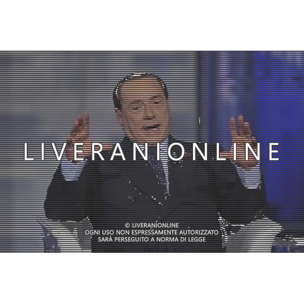 ROMA 24-04-2014 TRASMISSIONE TELEVISIVA PORTA A PORTA OSPITE SILVIO BERLUSCONI NELLA FOTO SILVIO BERLUSCONI FOTO CORRADETTI FABRIZIO-AG ALDO LIVERANI SAS