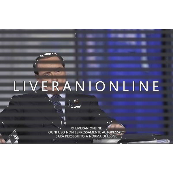 ROMA 24-04-2014 TRASMISSIONE TELEVISIVA PORTA A PORTA OSPITE SILVIO BERLUSCONI NELLA FOTO SILVIO BERLUSCONI FOTO CORRADETTI FABRIZIO-AG ALDO LIVERANI SAS