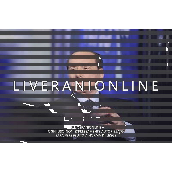 ROMA 24-04-2014 TRASMISSIONE TELEVISIVA PORTA A PORTA OSPITE SILVIO BERLUSCONI NELLA FOTO SILVIO BERLUSCONI FOTO CORRADETTI FABRIZIO-AG ALDO LIVERANI SAS