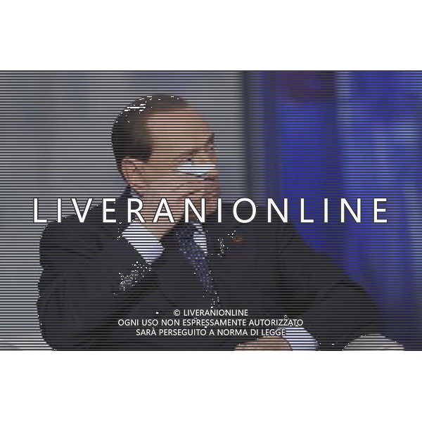 ROMA 24-04-2014 TRASMISSIONE TELEVISIVA PORTA A PORTA OSPITE SILVIO BERLUSCONI NELLA FOTO SILVIO BERLUSCONI FOTO CORRADETTI FABRIZIO-AG ALDO LIVERANI SAS