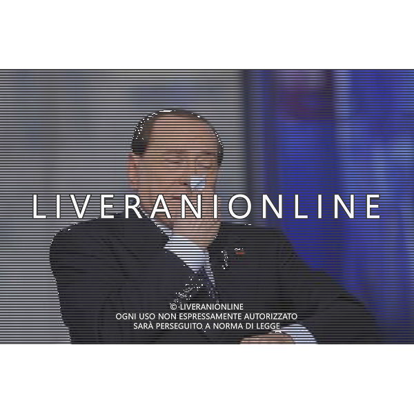ROMA 24-04-2014 TRASMISSIONE TELEVISIVA PORTA A PORTA OSPITE SILVIO BERLUSCONI NELLA FOTO SILVIO BERLUSCONI FOTO CORRADETTI FABRIZIO-AG ALDO LIVERANI SAS