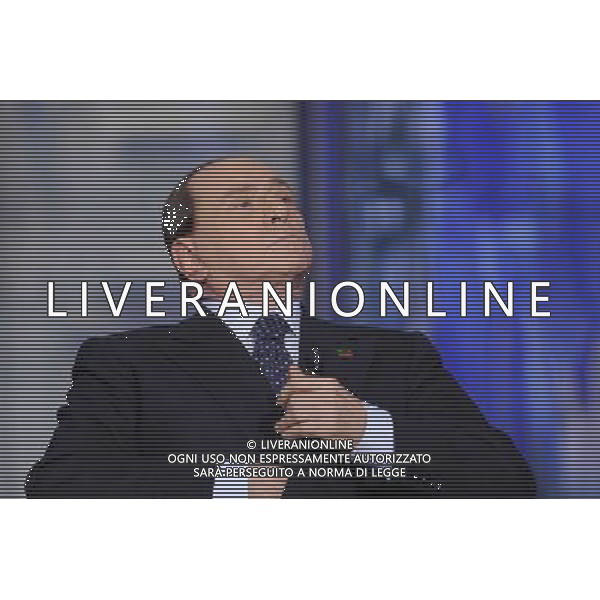 ROMA 24-04-2014 TRASMISSIONE TELEVISIVA PORTA A PORTA OSPITE SILVIO BERLUSCONI NELLA FOTO SILVIO BERLUSCONI FOTO CORRADETTI FABRIZIO-AG ALDO LIVERANI SAS