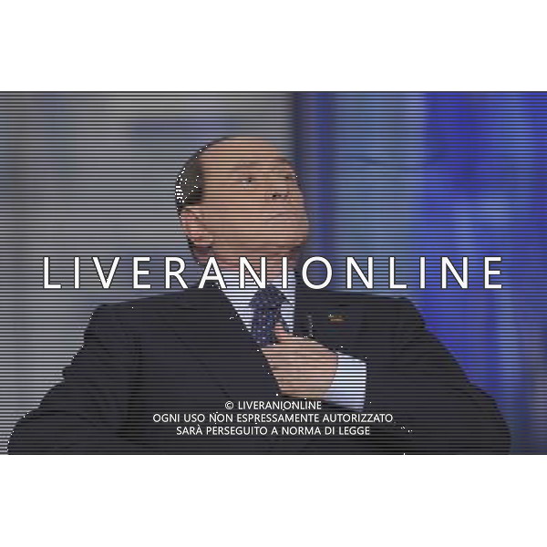 ROMA 24-04-2014 TRASMISSIONE TELEVISIVA PORTA A PORTA OSPITE SILVIO BERLUSCONI NELLA FOTO SILVIO BERLUSCONI FOTO CORRADETTI FABRIZIO-AG ALDO LIVERANI SAS