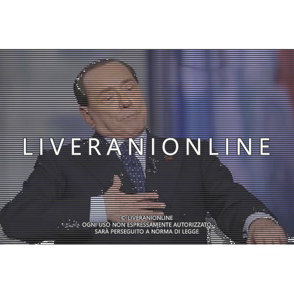 ROMA 24-04-2014 TRASMISSIONE TELEVISIVA PORTA A PORTA OSPITE SILVIO BERLUSCONI NELLA FOTO SILVIO BERLUSCONI FOTO CORRADETTI FABRIZIO-AG ALDO LIVERANI SAS