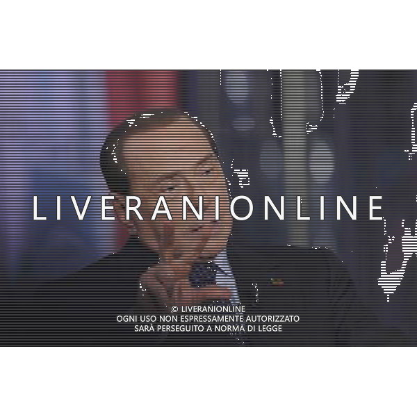 ROMA 24-04-2014 TRASMISSIONE TELEVISIVA PORTA A PORTA OSPITE SILVIO BERLUSCONI NELLA FOTO SILVIO BERLUSCONI FOTO CORRADETTI FABRIZIO-AG ALDO LIVERANI SAS