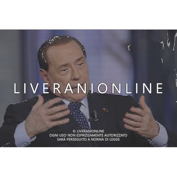 ROMA 24-04-2014 TRASMISSIONE TELEVISIVA PORTA A PORTA OSPITE SILVIO BERLUSCONI NELLA FOTO SILVIO BERLUSCONI FOTO CORRADETTI FABRIZIO-AG ALDO LIVERANI SAS