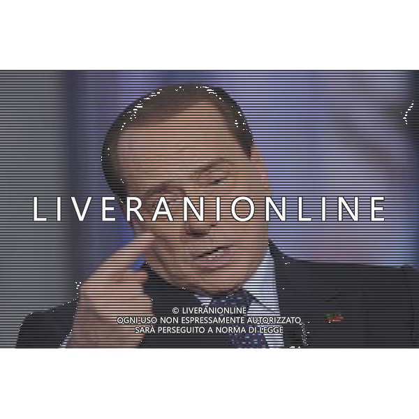 ROMA 24-04-2014 TRASMISSIONE TELEVISIVA PORTA A PORTA OSPITE SILVIO BERLUSCONI NELLA FOTO SILVIO BERLUSCONI FOTO CORRADETTI FABRIZIO-AG ALDO LIVERANI SAS