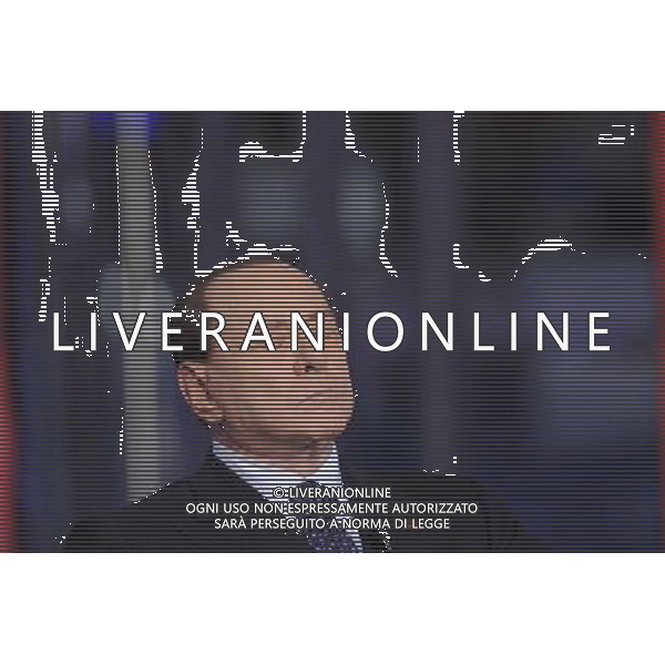 ROMA 24-04-2014 TRASMISSIONE TELEVISIVA PORTA A PORTA OSPITE SILVIO BERLUSCONI NELLA FOTO SILVIO BERLUSCONI FOTO CORRADETTI FABRIZIO-AG ALDO LIVERANI SAS