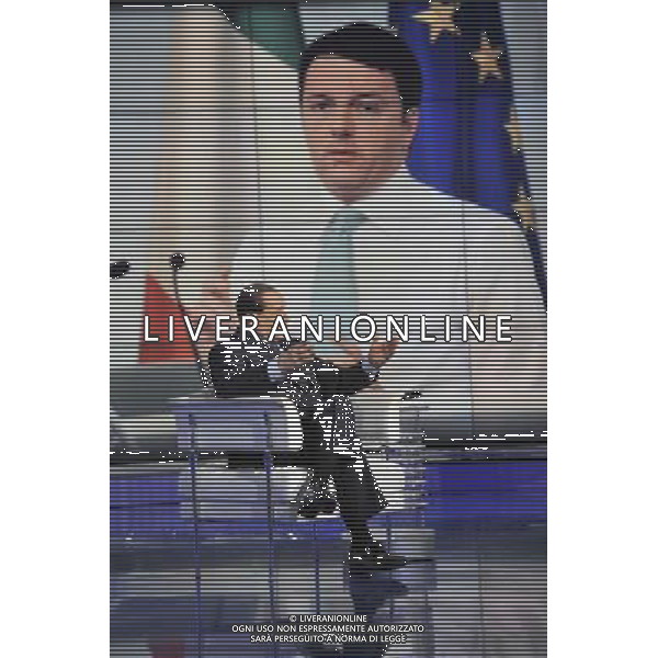 ROMA 24-04-2014 TRASMISSIONE TELEVISIVA PORTA A PORTA OSPITE SILVIO BERLUSCONI NELLA FOTO SILVIO BERLUSCONI FOTO CORRADETTI FABRIZIO-AG ALDO LIVERANI SAS