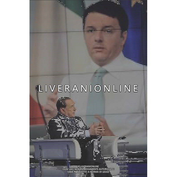 ROMA 24-04-2014 TRASMISSIONE TELEVISIVA PORTA A PORTA OSPITE SILVIO BERLUSCONI NELLA FOTO SILVIO BERLUSCONI FOTO CORRADETTI FABRIZIO-AG ALDO LIVERANI SAS