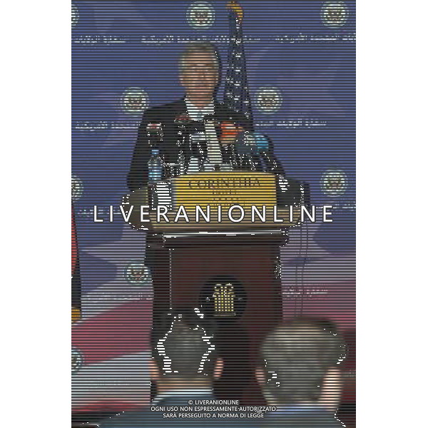 (140424) -- TRIPOLI, April 24, 2014 () -- U.S. Deputy Secretary of State William Burns attends a press conference in Tripoli, Libya, April 24, 2014. U.S. Deputy Secretary of State William said the United States will fight terrorism alongside the Libyan people by strengthening Libya\'s army and police. (/Hamza Turkia)(zhf) AG ALDO LIVERANI SAS ONLY ITALY
