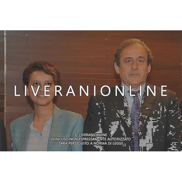 Najat Vallaud Belkacem / Michel Platini - 25.04.2014 - Conference de presse Euro 2016 - Photo : Aurelien Meunier / Icon Sport AG ALDOL IVERANI SAS ONLY ITALY