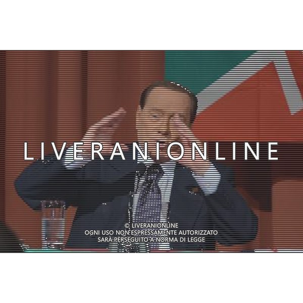 Silvio Berlusconi presenta i candidati alle elezioni europee Milano hotel Michelangelo 26 aprile 2014 ©Gazzaniga/AGENZIA ALDO LIVERANI SAS