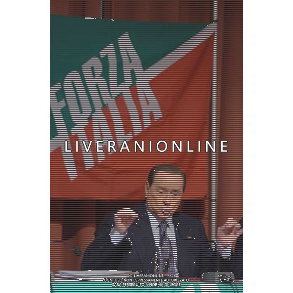 Silvio Berlusconi presenta i candidati alle elezioni europee Milano hotel Michelangelo 26 aprile 2014 ©Gazzaniga/AGENZIA ALDO LIVERANI SAS