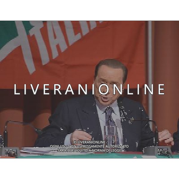 Silvio Berlusconi presenta i candidati alle elezioni europee Milano hotel Michelangelo 26 aprile 2014 ©Gazzaniga/AGENZIA ALDO LIVERANI SAS