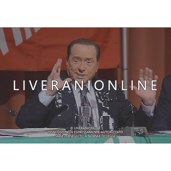 Silvio Berlusconi presenta i candidati alle elezioni europee Milano hotel Michelangelo 26 aprile 2014 ©Gazzaniga/AGENZIA ALDO LIVERANI SAS